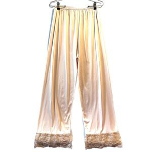 Vintage Henson Kickernick Size 34 Satin Lace Pajama Pants Bottoms